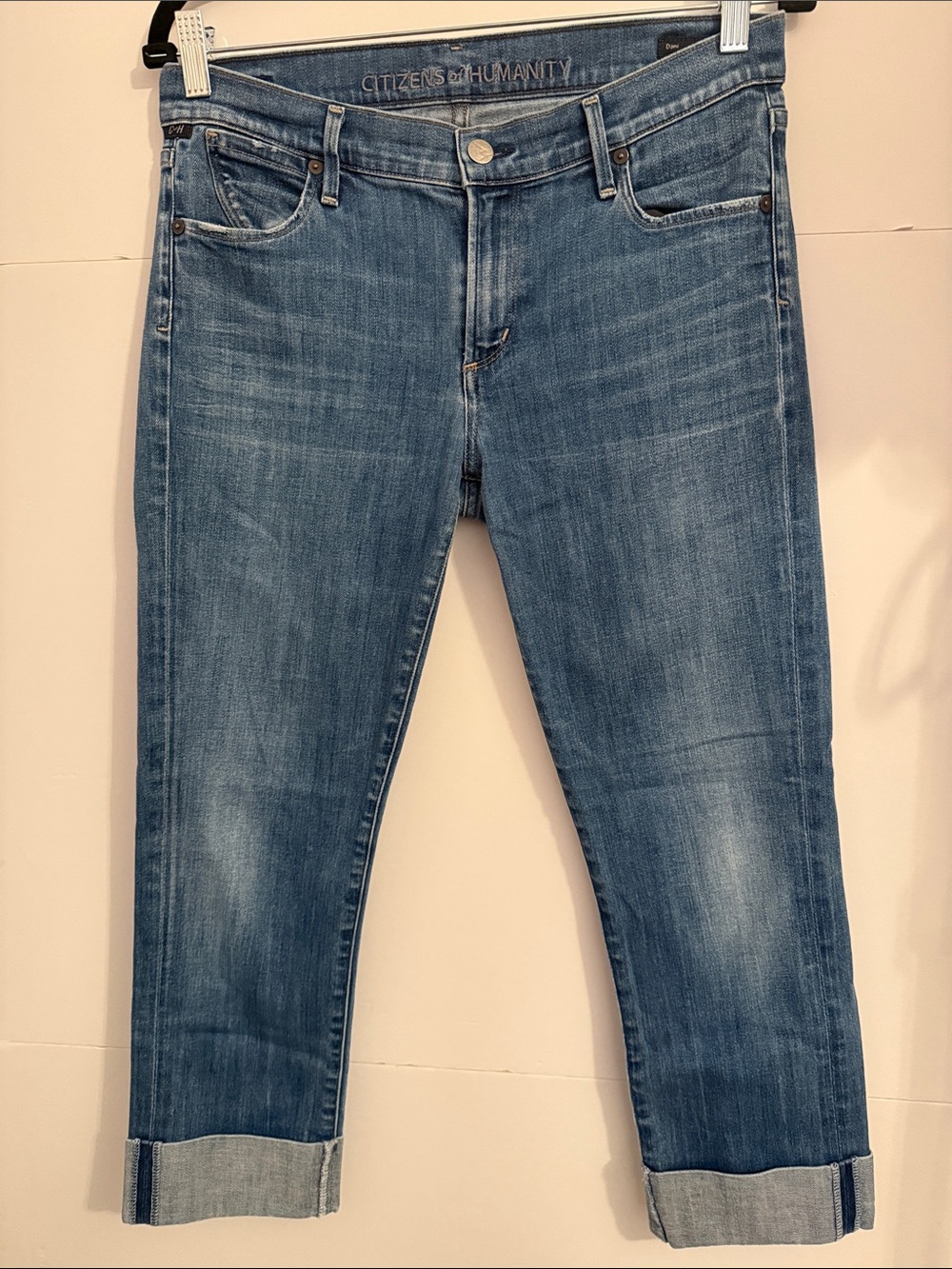 Citizens Of Humanity Blue strait leg Jeans with Cuffed Hem